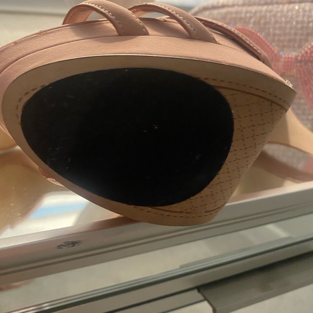 Women's Blush Pink Strappy Platform Heels - Picture 7 of 16